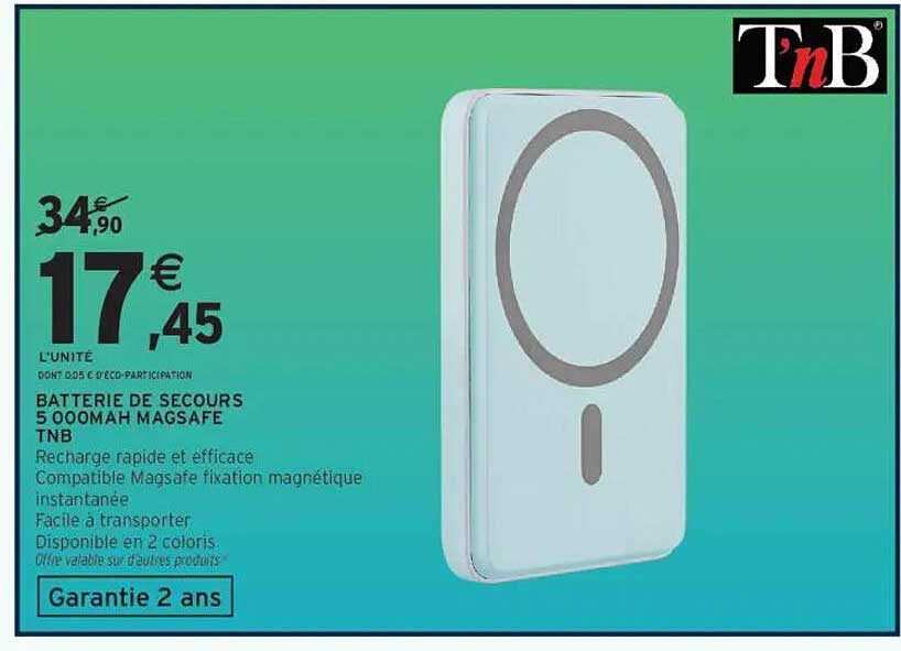 TnB BATTERIE DE SECOURS 5000MAH MAGSAFE