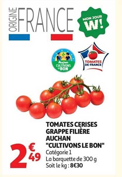 Tomates cerises grappe filière Auchan