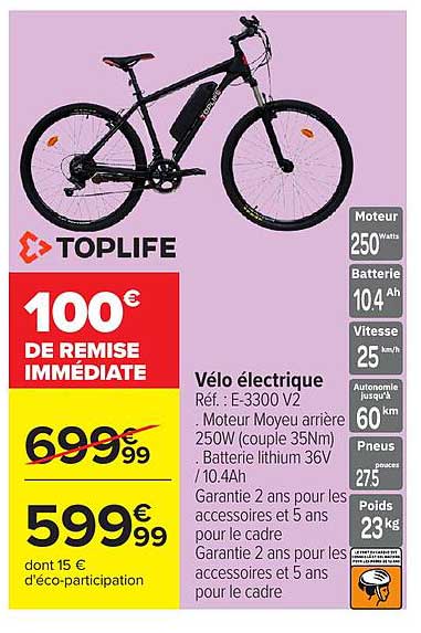 TOPLIFE Vélo électrique