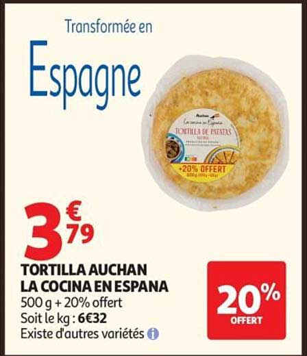 TORTILLA AUCHAN LA COCINA EN ESPANA