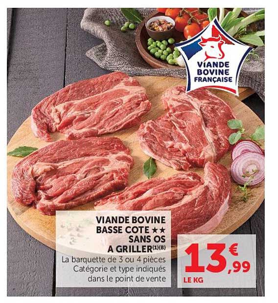 VIANDE BOVINE BASSE COTE SANS OS A GRILLER