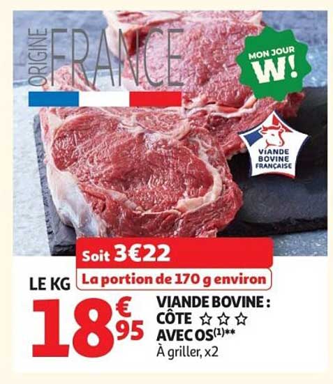 VIANDE BOVINE CÔTE AVEC OS