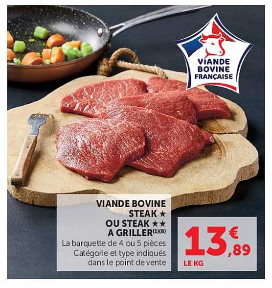 VIANDE BOVINE STEAK OU STEAK A GRILLER