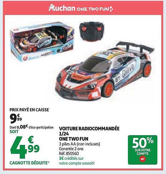VOITURE RADIOCOMMANDÉE 1/24 ON TWO FUN
