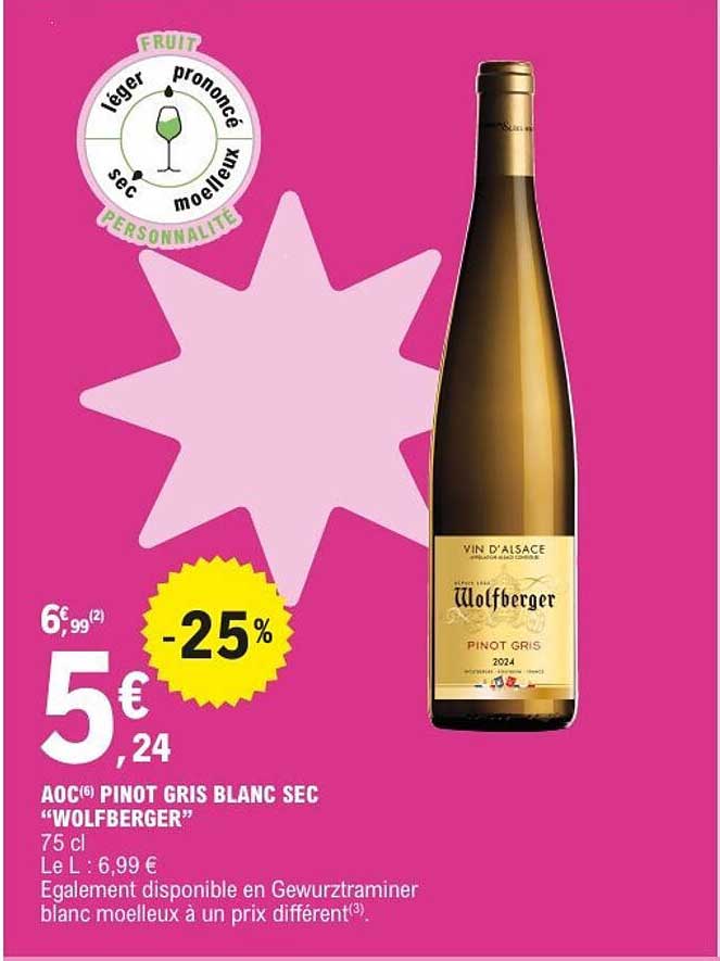 Wolfberger Pinot Gris Blanc Sec