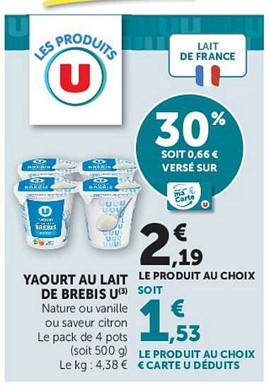 YAOURT AU LAIT DE BREBIS U