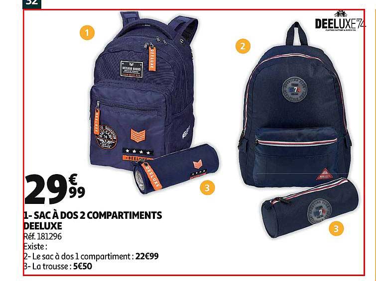 1 Sac à Dos 2 Compartiments Deeluxe