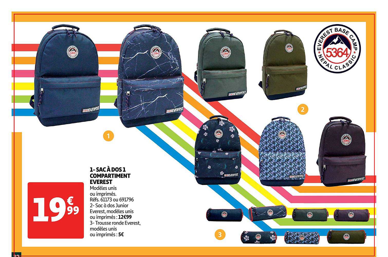 1 sac à dos 1 compartiment everest