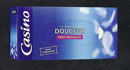 110 mouchoirs douceur trois épaisseurs