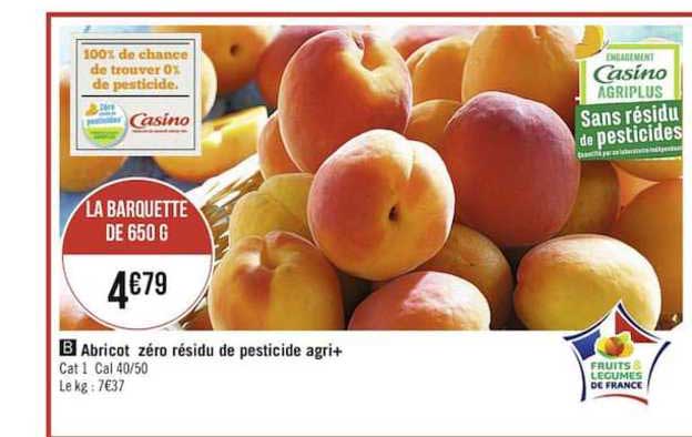 abricot zéro résidu de pesticide agri+