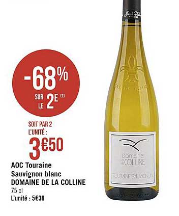 aoc touraine sauvignon blanc domaine de la colline -68% sur le 2e