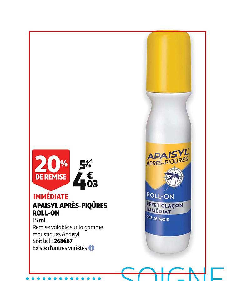 apaisyl après piqûres roll on 20% de remise immédiate