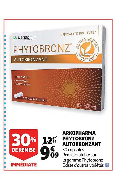 arkopharma phytobronz autobronzant 30% de remise immédiate