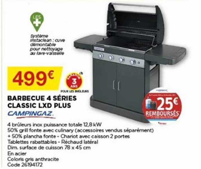 barbecue 4 séries classic lxd plus campingaz
