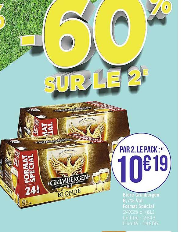 bière grimbergen 6.7% vol. format spécial