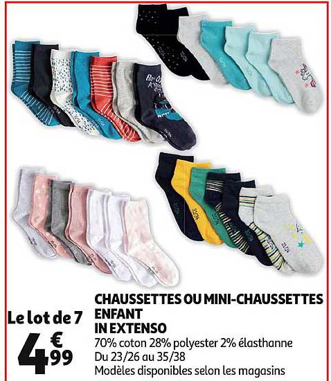 chaussettes ou mini chaussettes enfant in extenso