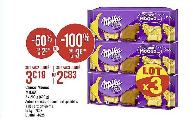 Choco Moooo Milka -50% Sur Le 2e Ou -100% Sur Le 3e