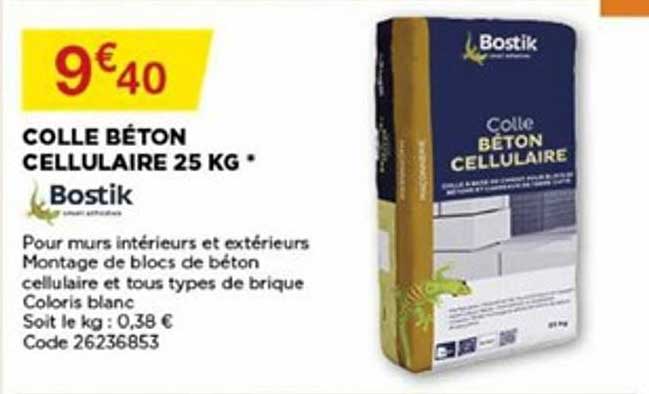 Colle Béton Cellulaire 25 Kg Bostik