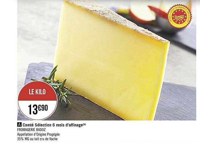comté sélection 6 mois d'affinage fromagerie badoz