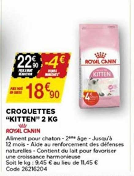 croquettes kitten 2 kg royal canin