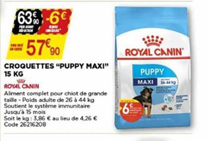 croquettes puppy maxi 15 kg royal canin
