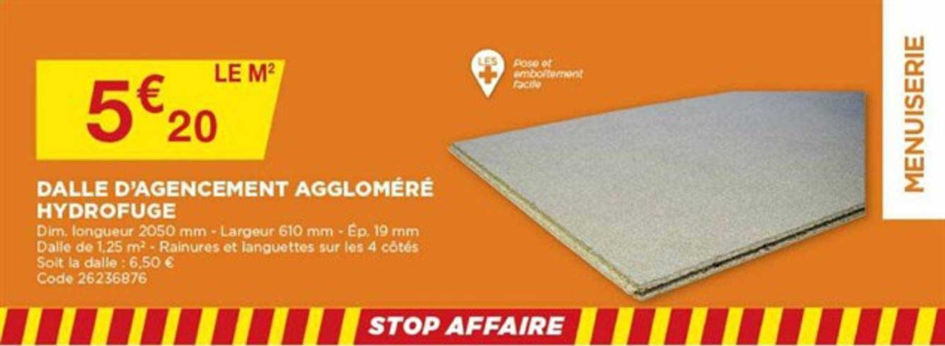 dalle d'agencement aggloméré hydrofuge