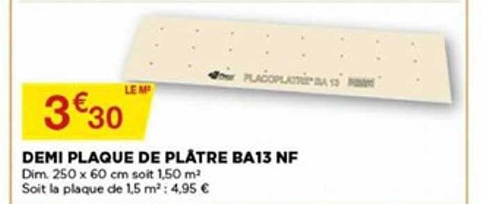 Demi Plaque De Plâtre Ba13 Nf