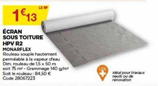 écran sous toiture hpv r2 monarflex