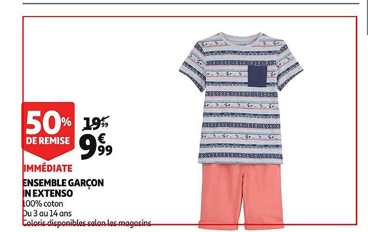 ensemble garçon in extenso 50% de remise immédiate