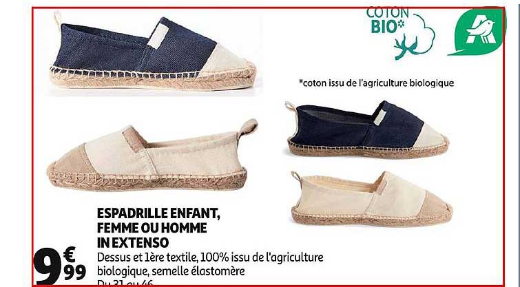 espadrille enfant femme ou homme in extenso
