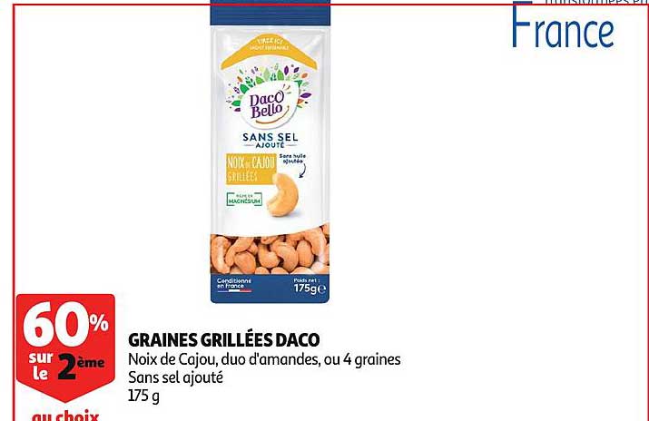 graines grillées daco 60% sur le 2ème au choix