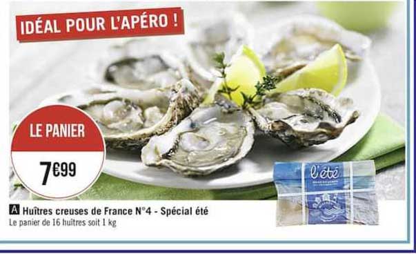 huîtres creuses de france n°4 spécial été