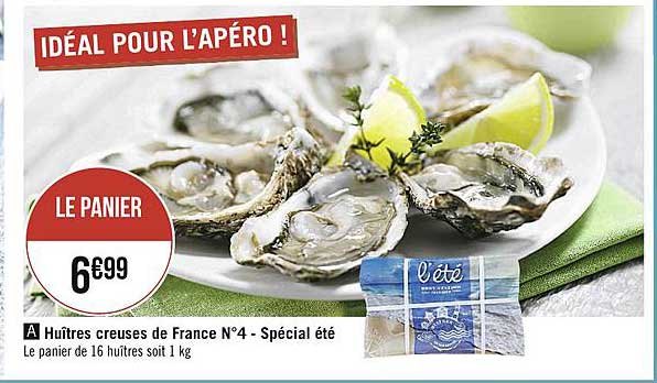 huîtres creuses de france n°4 spécial été