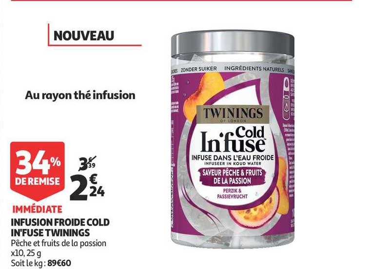 infusion froide cold in'fuse twinings 34% de remise immédiate