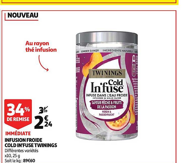 infusion froide cold in'fuse twinings 34% de remise immédiate