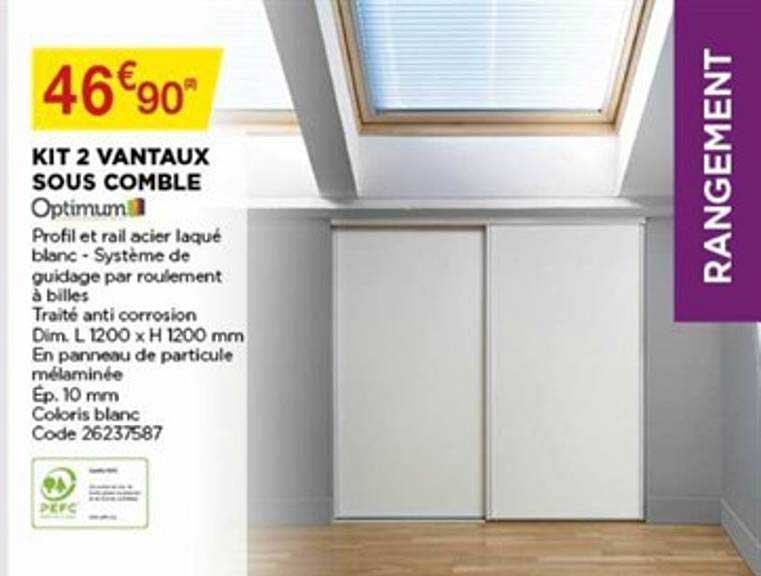 kit 2 vantaux sous comble optimum