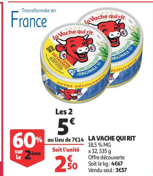 la vache qui rit 60% sur le 2ème