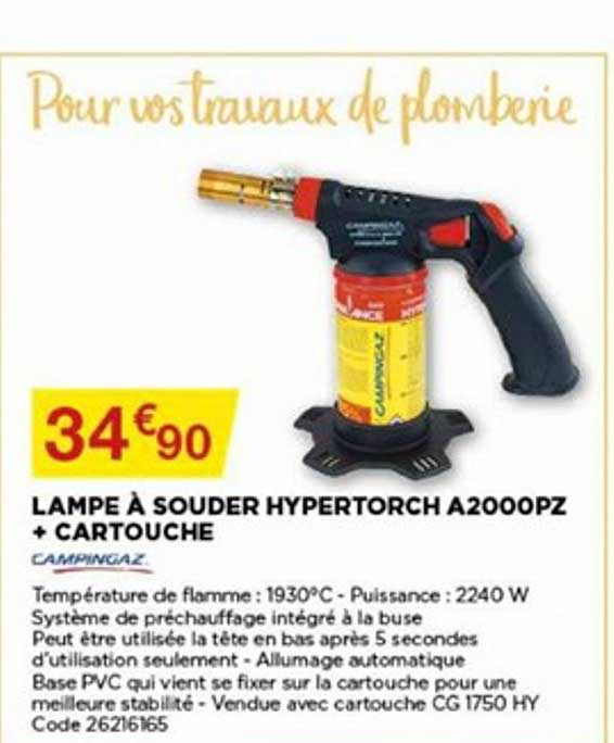 lampe à souder hypertorch a2000pz + cartouche campingaz