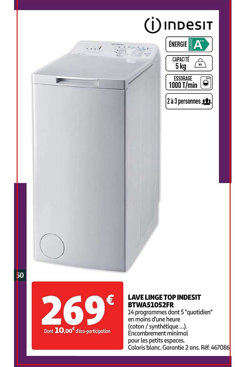 lave linge indesit btwa51052fr