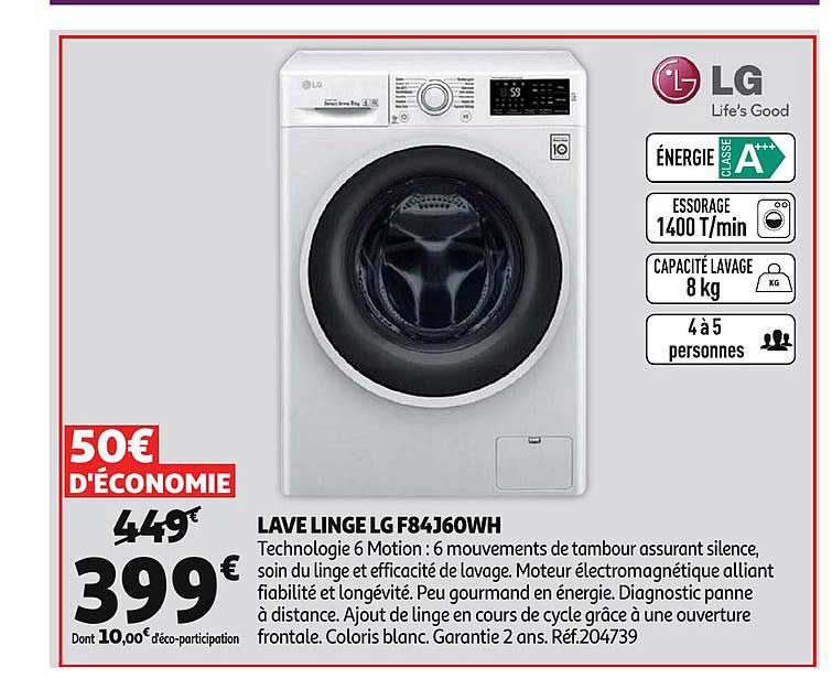 lave linge lg f84j60wh