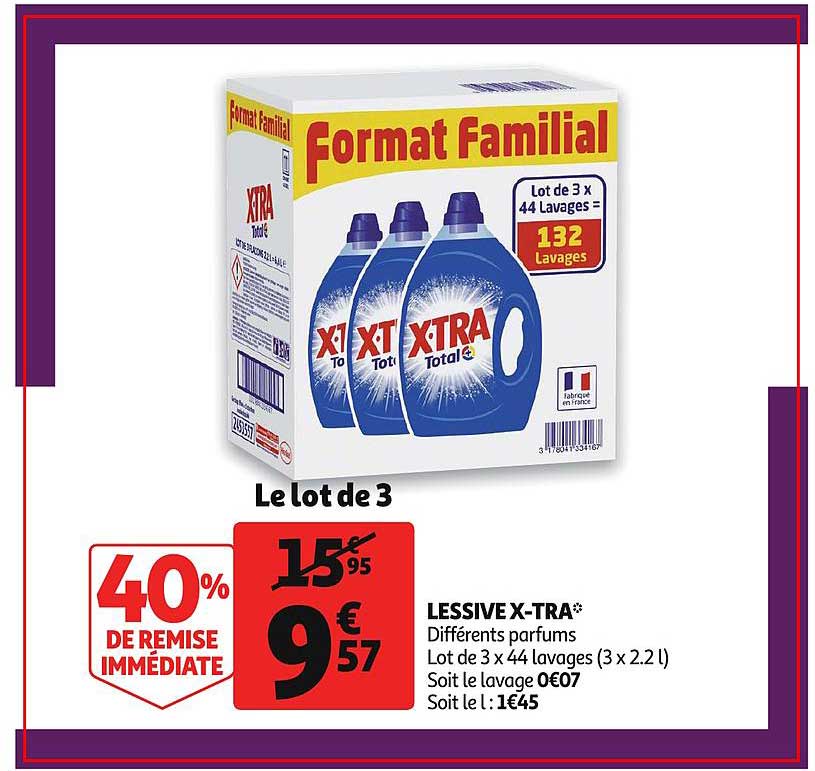 lessive x tra 40% de remise immédiate
