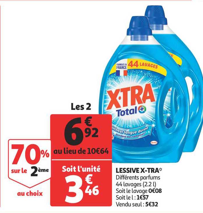 Lessive X Tra 70% Sur Le 2ème Au Choix