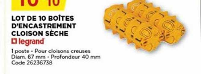 lot de 10 boîtes d'encastrement legrand