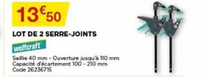 lot de 2 serre joints wolfcraft