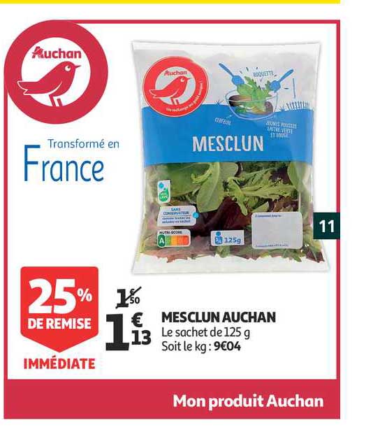 Mesclun Auchan 25% De Remise Immédiate