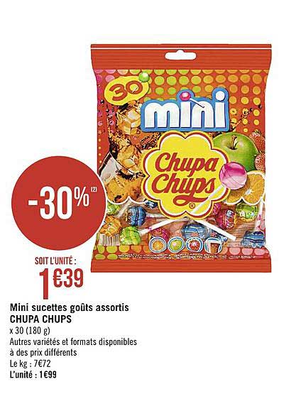 mini sucettes goûts assortis chupa chups