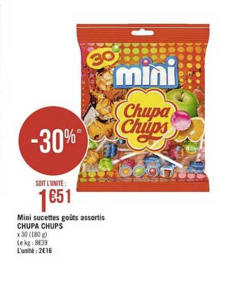 mini sucettes goûts assortis chupa chups