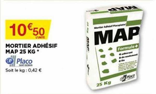 mortier adhésif map 25 kg placo