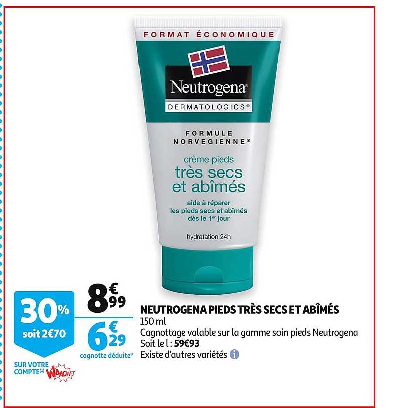 neutrogena pieds très secs et abîmés