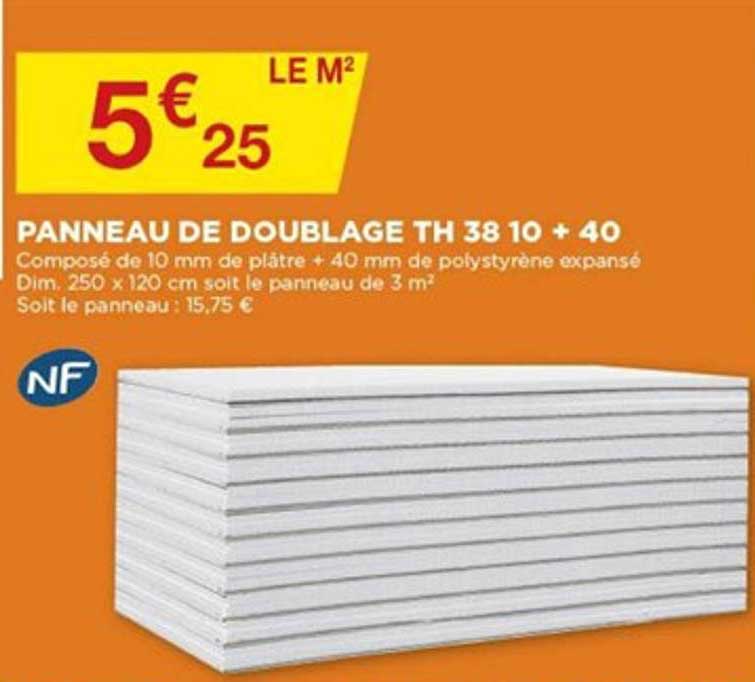 panneau de doublage th 38 10 + 40 nf
